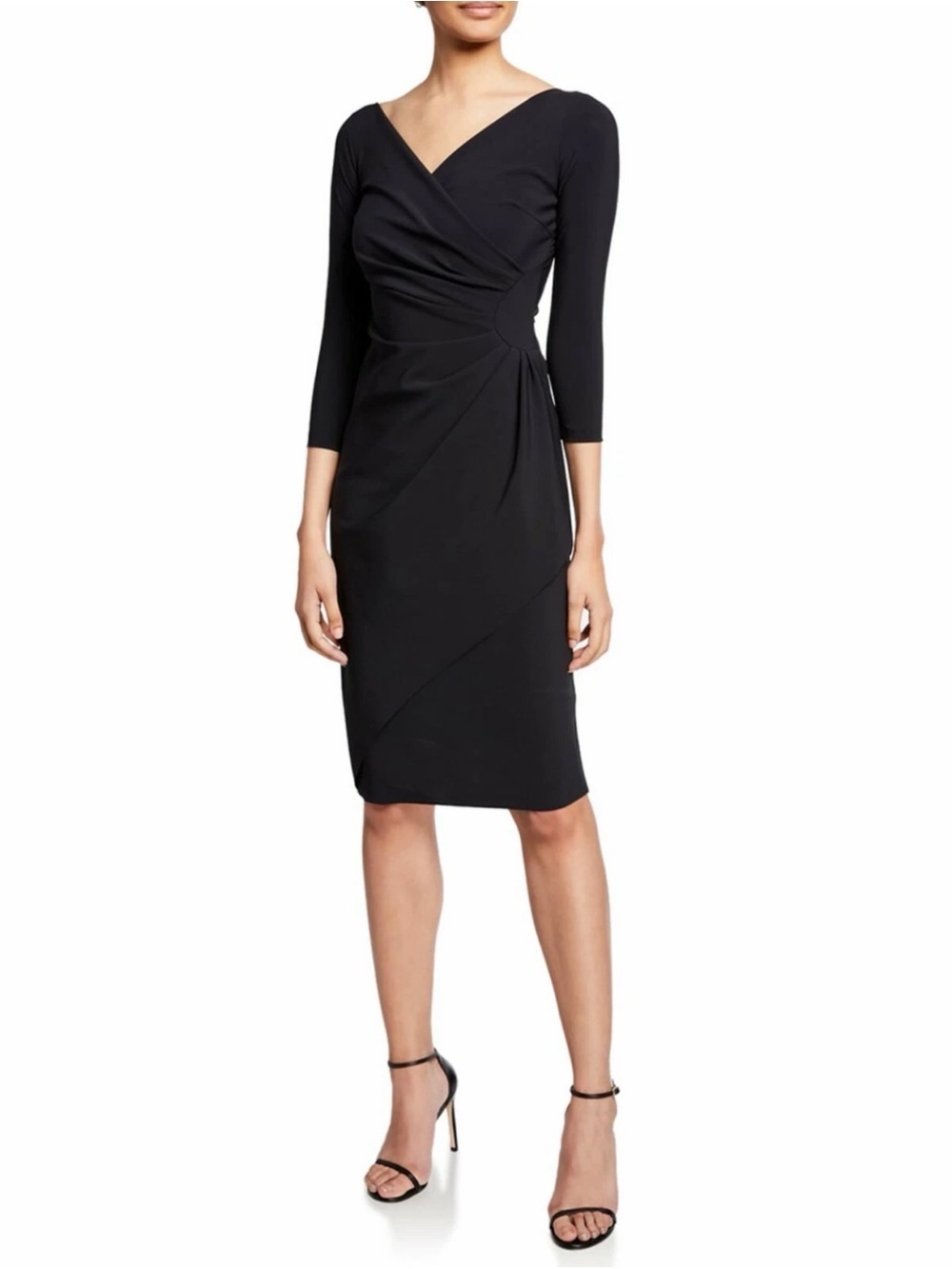 Chiara Boni Charisse Faux Wrap Draped Dress Size 46 US 14